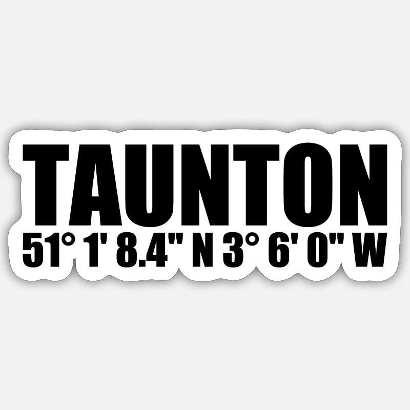 Taunton coordinates - Sticker size S (10 x 10 cm) - white matte