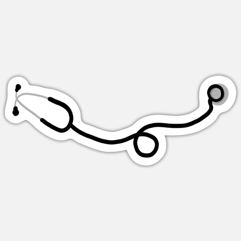 Stéthoscope - Sticker taille S (10 x 10 cm) - blanc mat