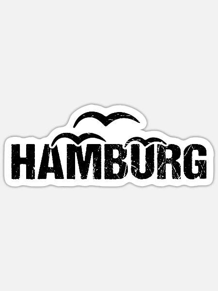 Hamburg Hansestadt Norddeutschland - Sticker Größe S (10 x 10 cm) - Mattweiß