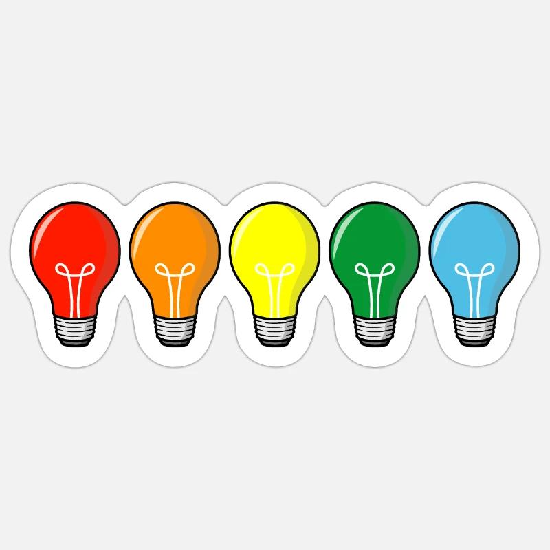 colored light bulbs Sticker size S (10 x 10 cm)