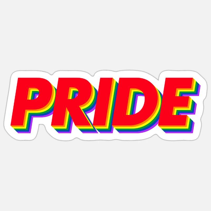 Pride 3D Regenbogenfarben - Sticker Größe S (10 x 10 cm) - Mattweiß