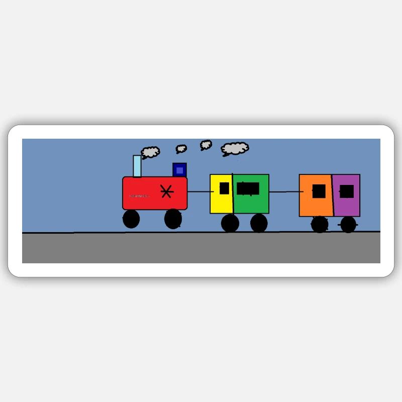 Train - Sticker size S (10 x 10 cm) - white matte