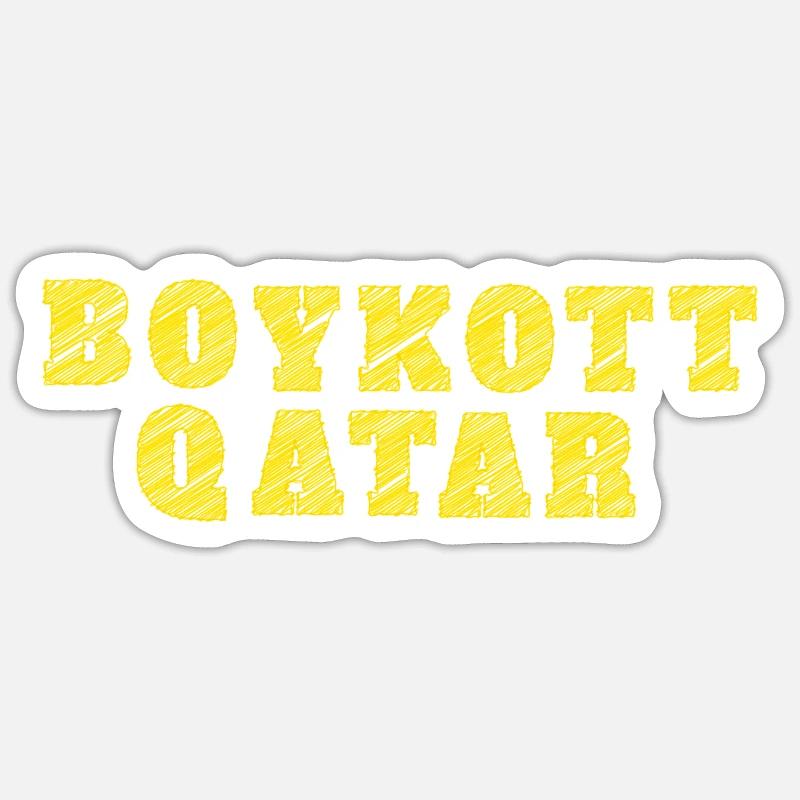 BOYKOTT KATAR - Sticker taille S (10 x 10 cm) - blanc mat