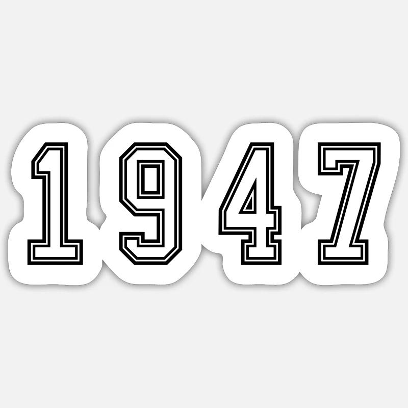 Numéro de l’année 1947 - Sticker taille S (10 x 10 cm) - blanc mat