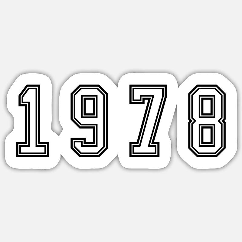 Numéro de l’année 1978 - Sticker taille S (10 x 10 cm) - blanc mat