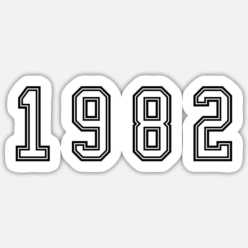 Numéro de l’année 1982 - Sticker taille S (10 x 10 cm) - blanc mat