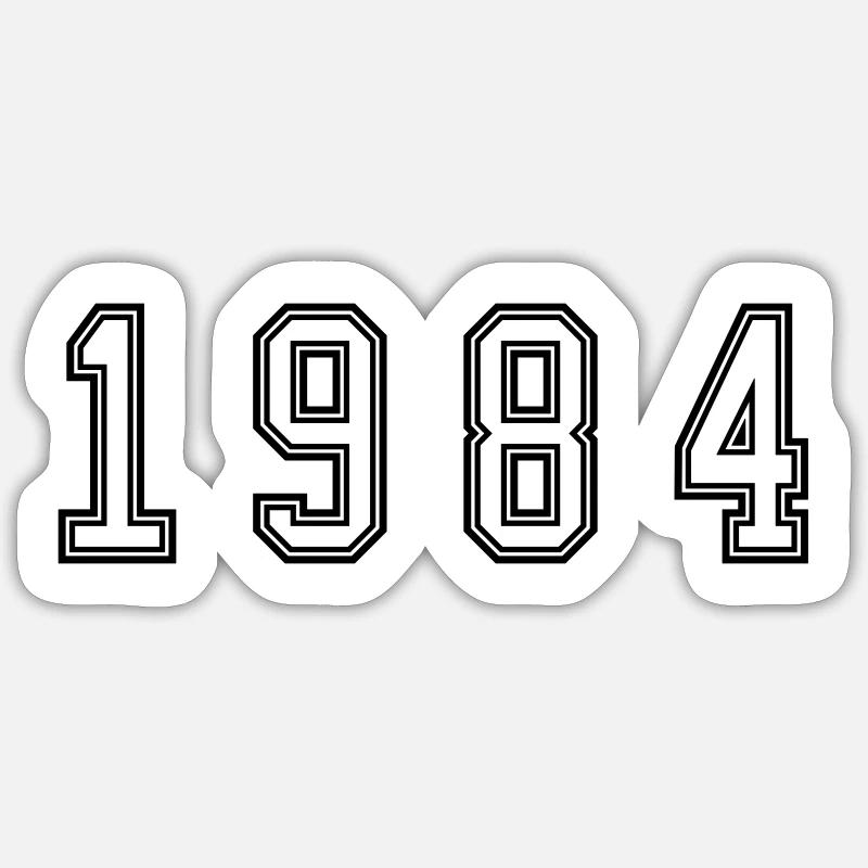 Numéro de l’année 1984 - Sticker taille S (10 x 10 cm) - blanc mat