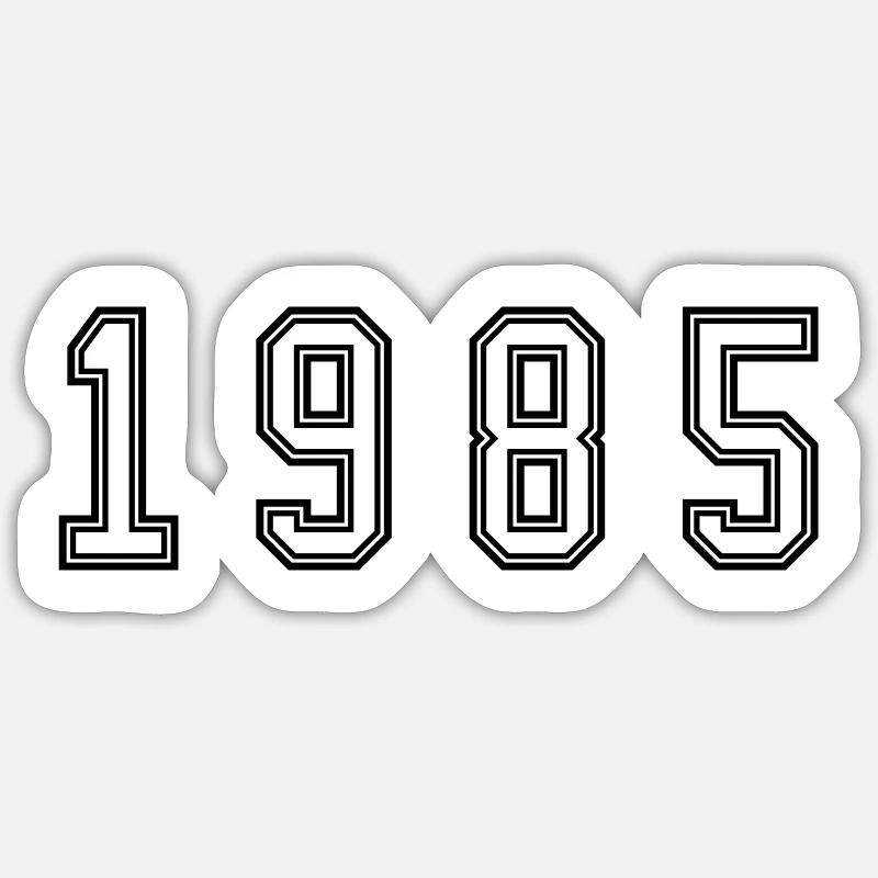 Numéro de l’année 1985 - Sticker taille S (10 x 10 cm) - blanc mat