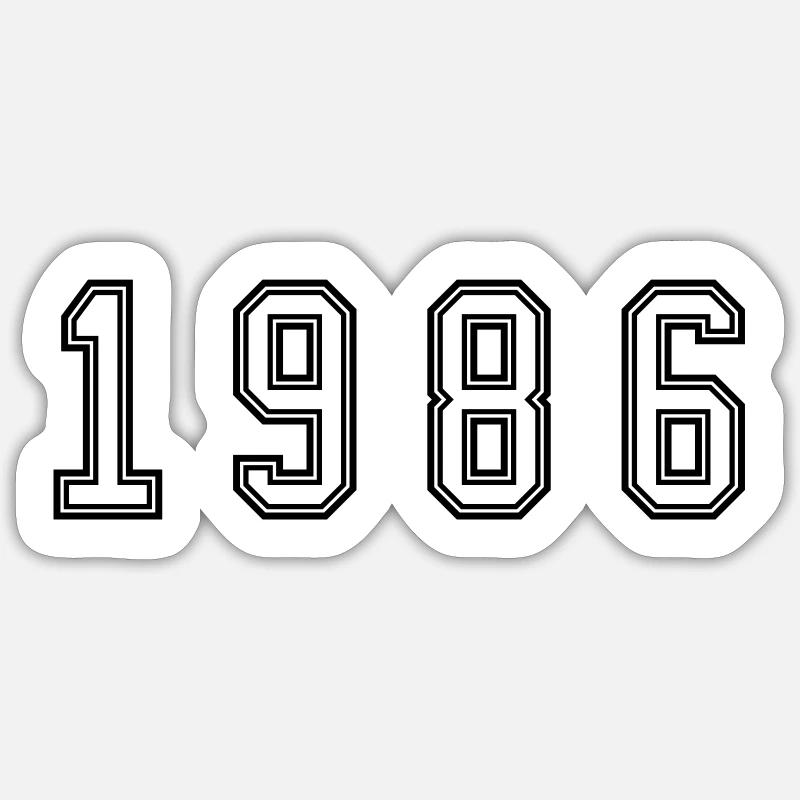 Numéro de l’année 1986 - Sticker taille S (10 x 10 cm) - blanc mat
