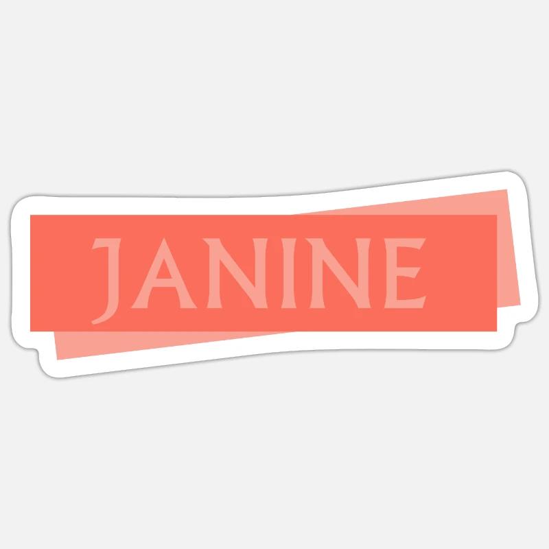 Janine - Sticker Größe S (10 x 10 cm) - Mattweiß
