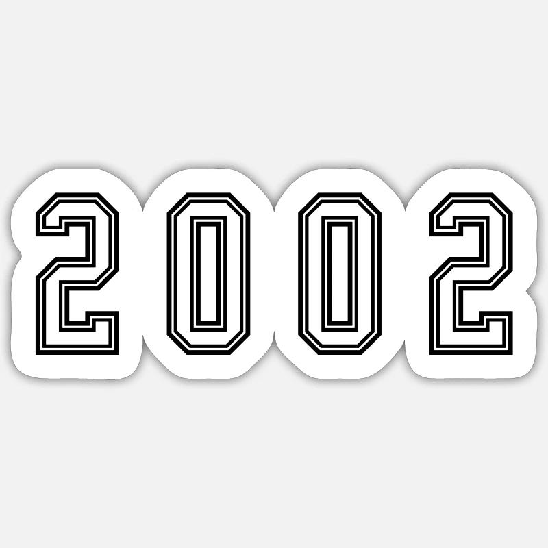 2002 Year Number - Sticker size S (10 x 10 cm) - white matte