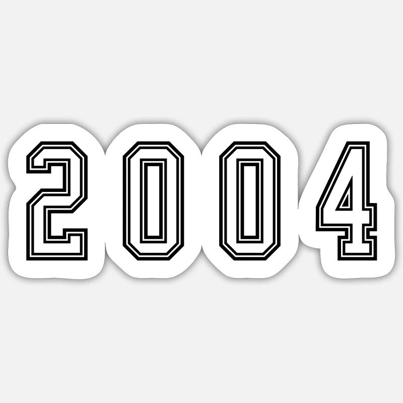 Numéro de l’année 2004 - Sticker taille S (10 x 10 cm) - blanc mat