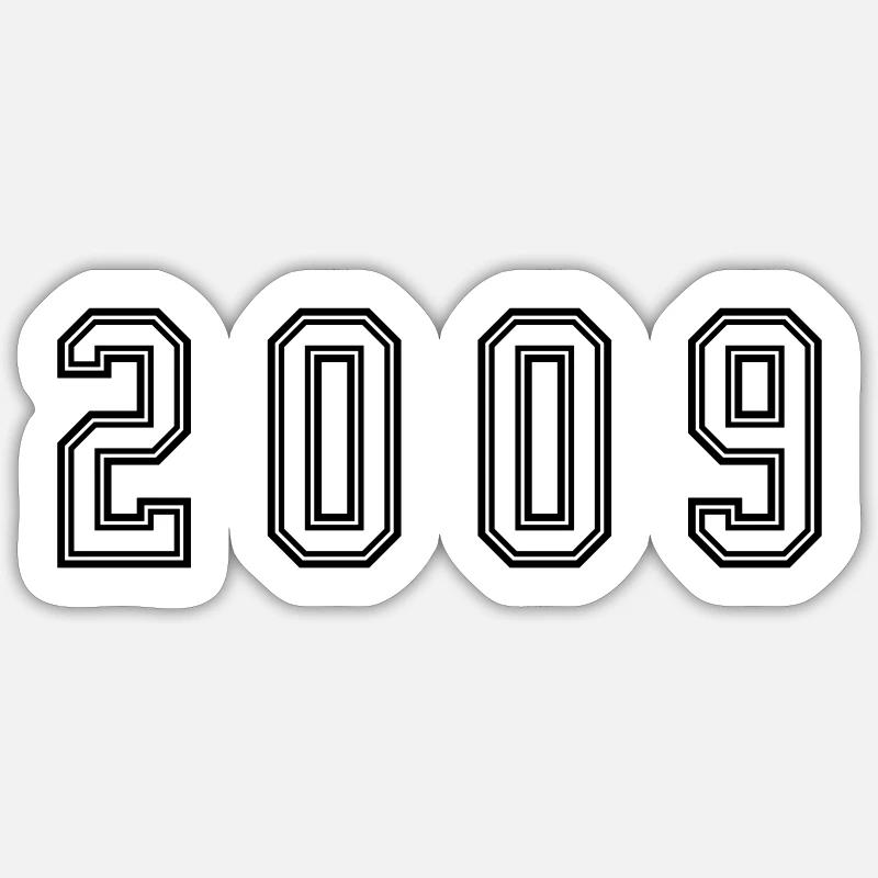 Numéro de l’année 2009 - Sticker taille S (10 x 10 cm) - blanc mat
