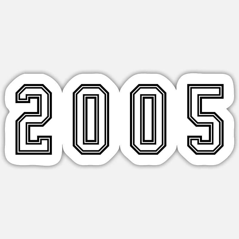 Numéro de l’année 2005 - Sticker taille S (10 x 10 cm) - blanc mat