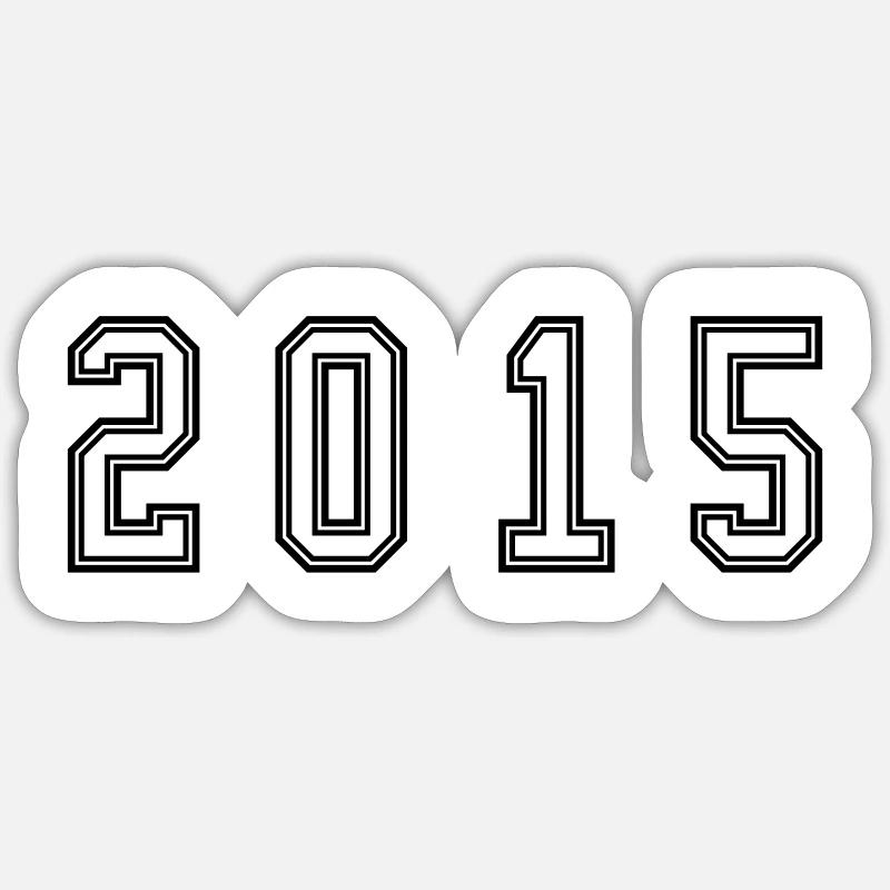 Numéro de l’année 2015 - Sticker taille S (10 x 10 cm) - blanc mat