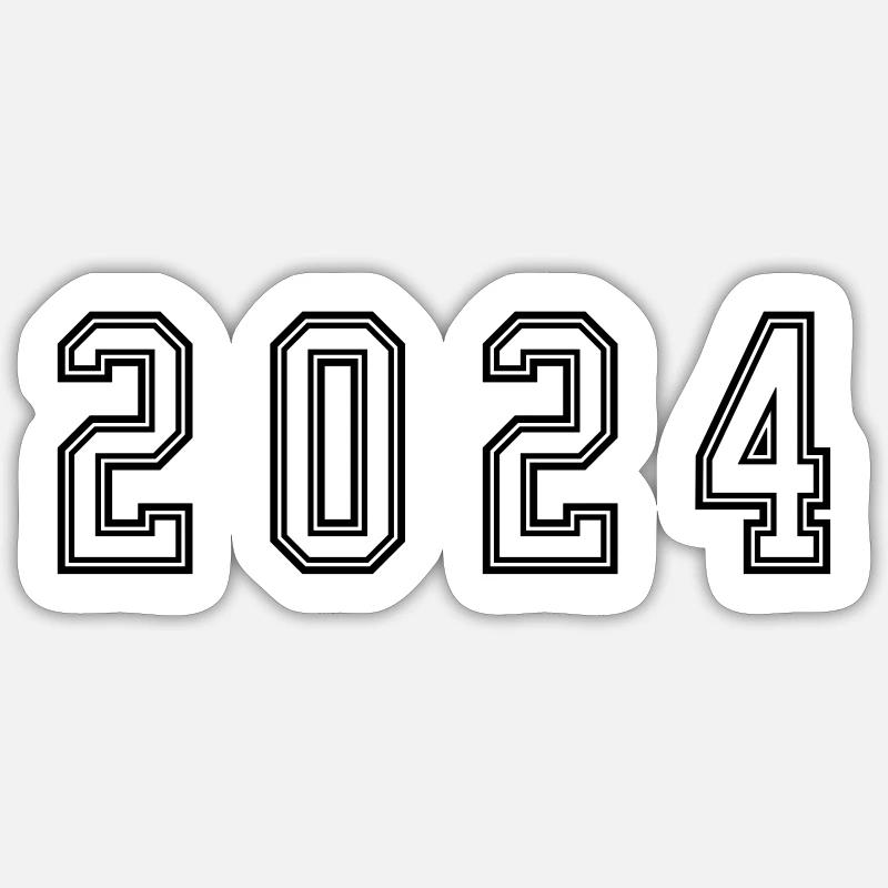 Numéro de l’année 2024 - Sticker taille S (10 x 10 cm) - blanc mat