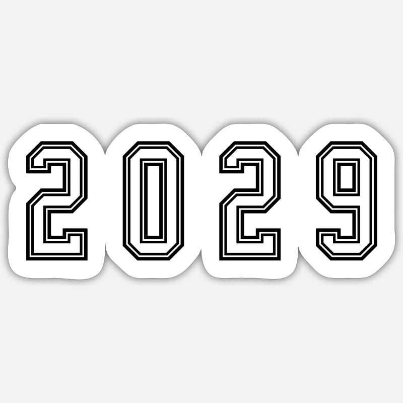 Numéro de l’année 2029 - Sticker taille S (10 x 10 cm) - blanc mat