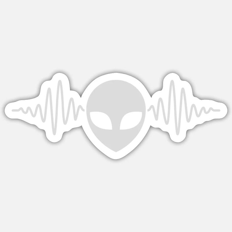 Frequency Pulse Alien Head Sticker size S (10 x 10 cm)