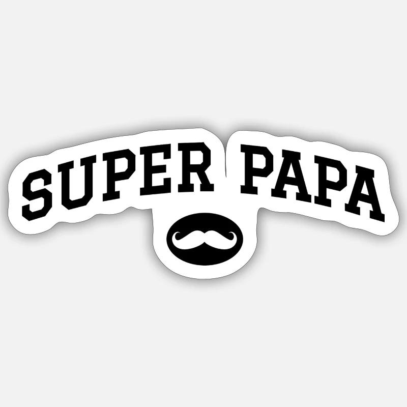 Super daddy mustache Sticker size S (10 x 10 cm)