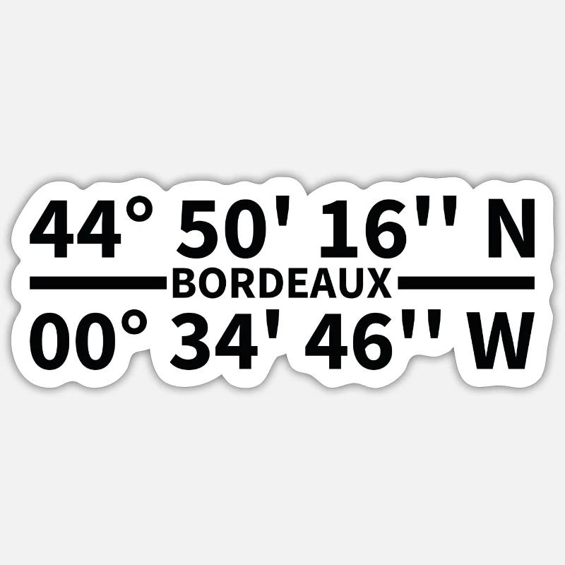 Bordeaux coordinates Sticker size S (10 x 10 cm)