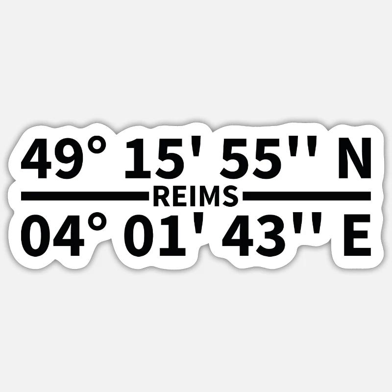 Reims coordinates Sticker size S (10 x 10 cm)