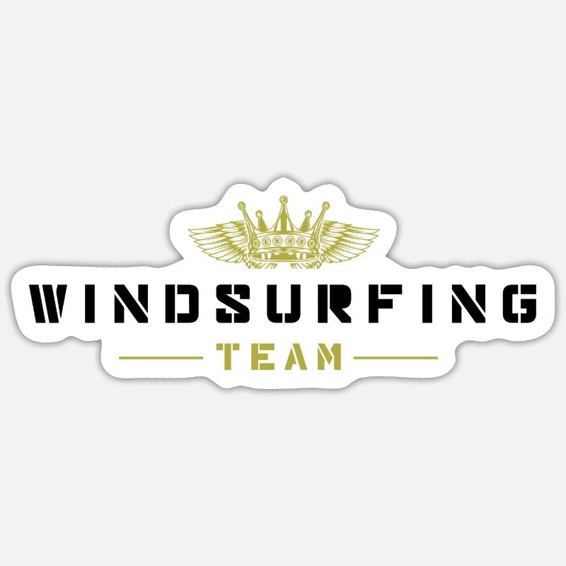 Équipe de planche à voile - Sticker taille S (10 x 10 cm) - blanc mat