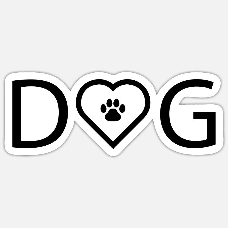 Chien Hund - Sticker taille S (10 x 10 cm) - blanc mat