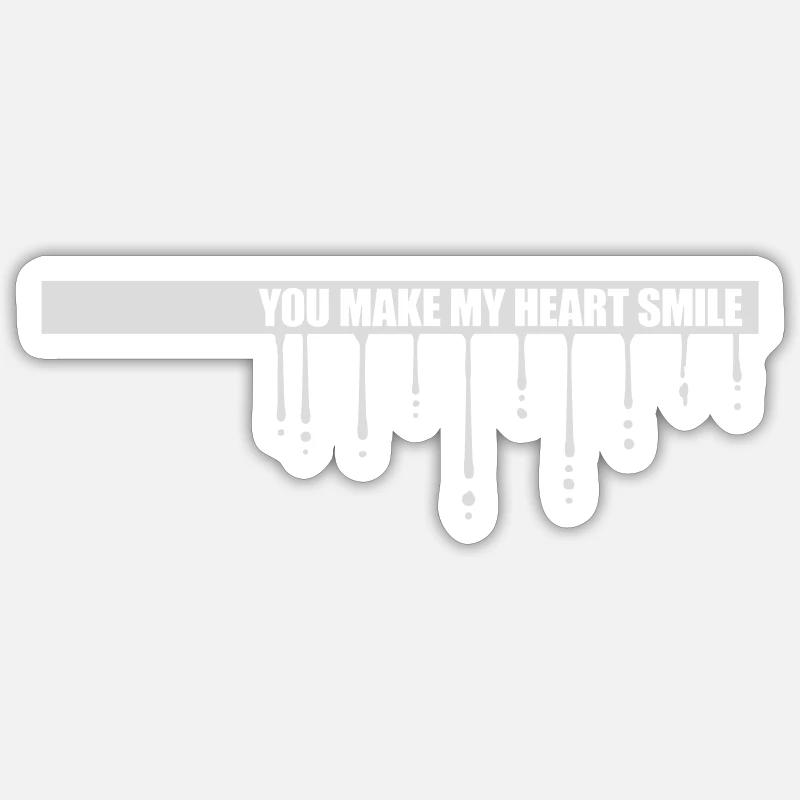 make my heart smile - Sticker size S (10 x 10 cm) - white matte