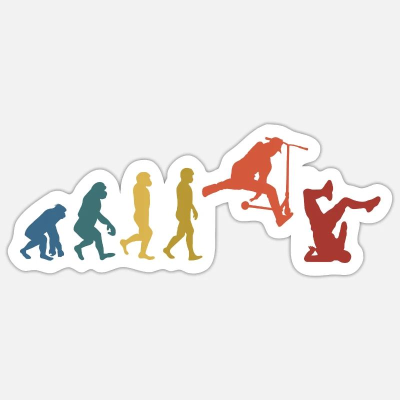 Scooter Evolution - Sticker Größe S (10 x 10 cm) - Mattweiß