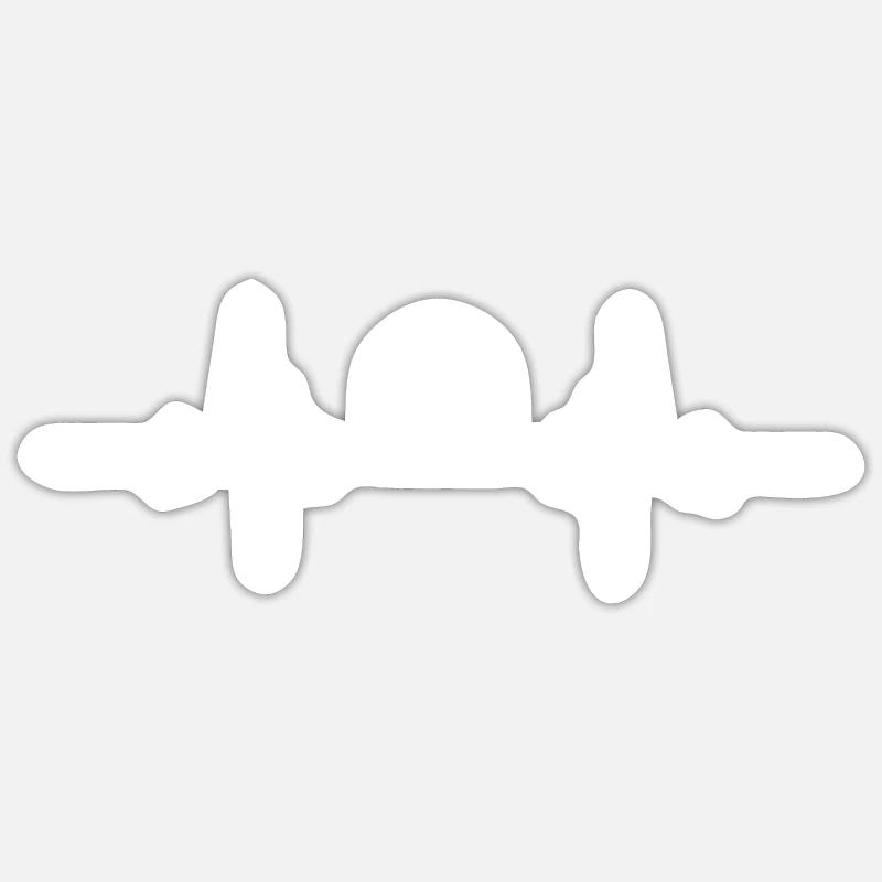 Heartbeat Compass - Sticker size S (10 x 10 cm) - white matte