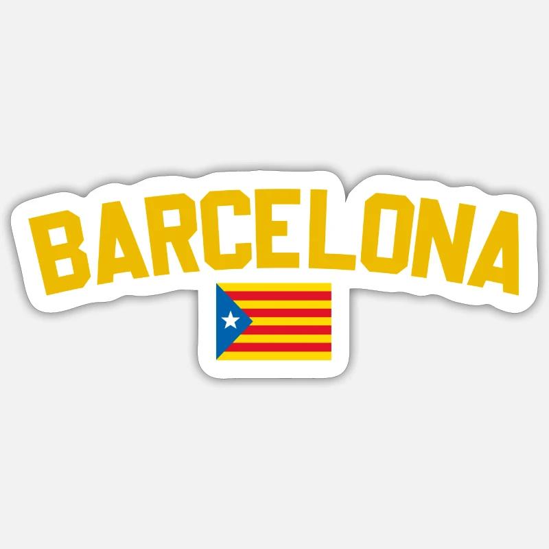 Barcelone Catalogne - Sticker taille S (10 x 10 cm) - blanc mat