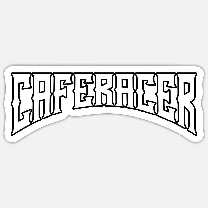 Caferacer - Sticker taille S (10 x 10 cm) - blanc mat