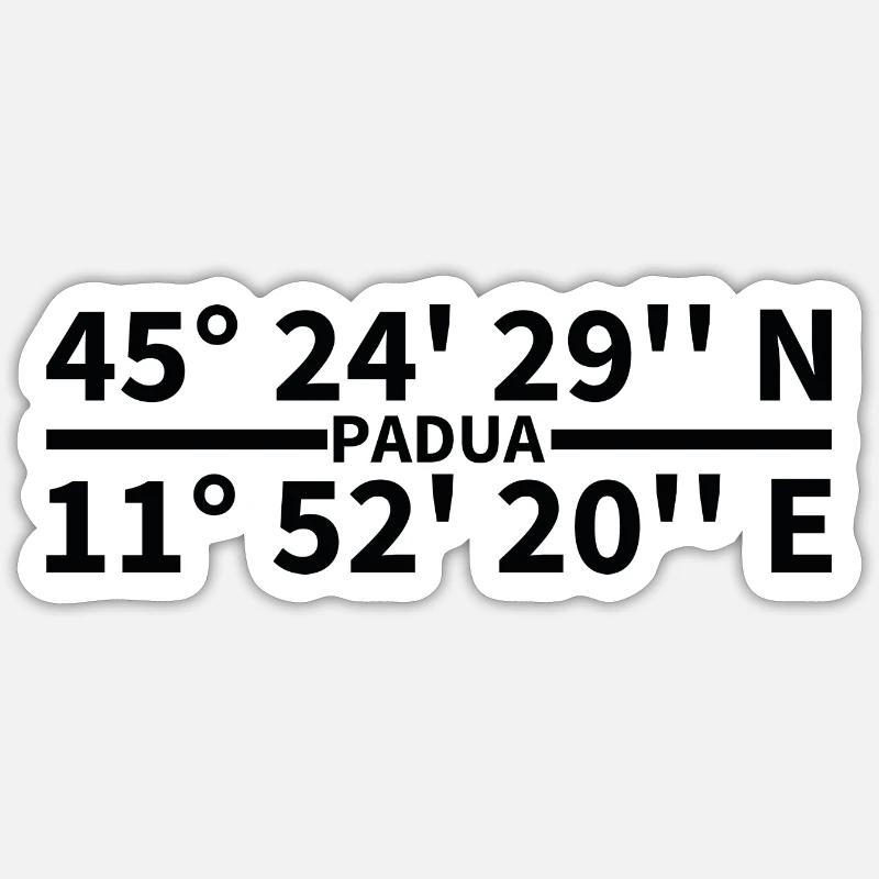 Padua coordinates Sticker size S (10 x 10 cm)