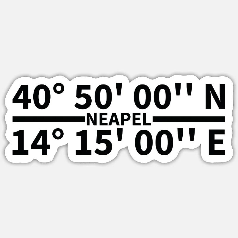 Naples coordinates Sticker size S (10 x 10 cm)