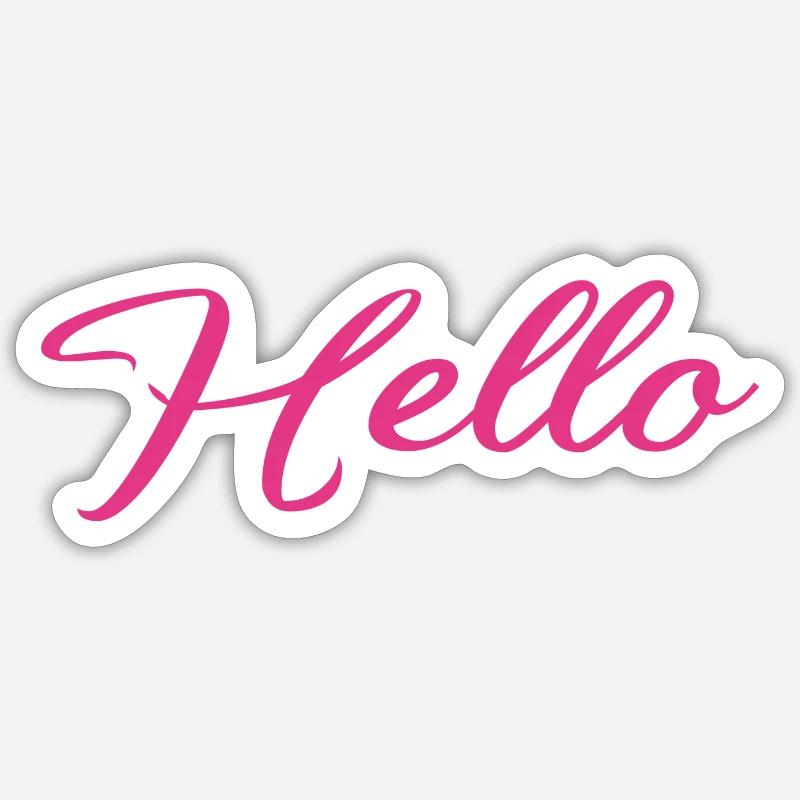 hello - Sticker taille S (10 x 10 cm) - blanc mat