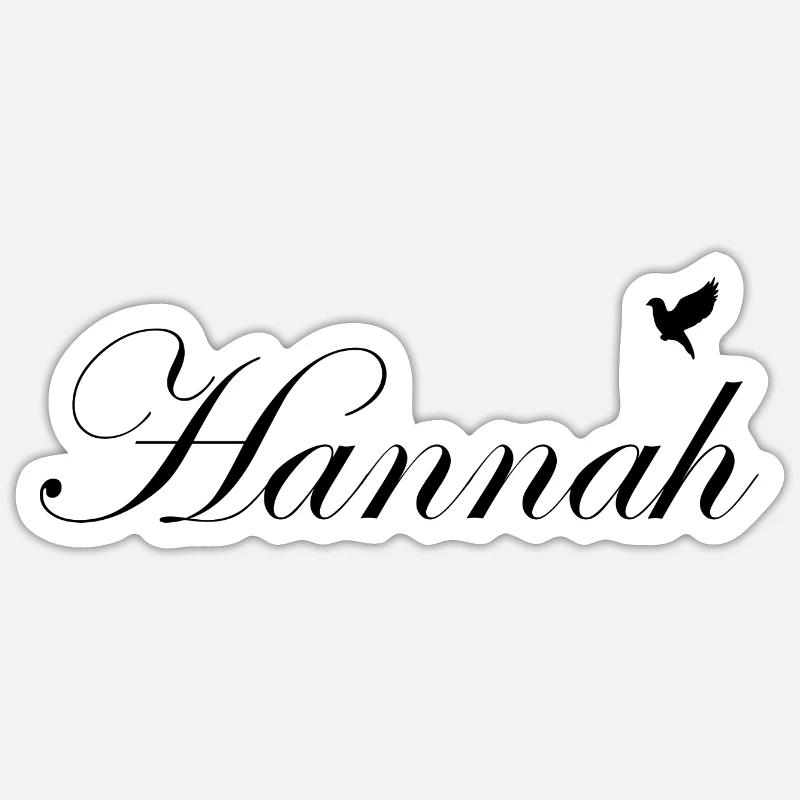 Hannah schöner Name Black - Sticker Größe S (10 x 10 cm) - Mattweiß