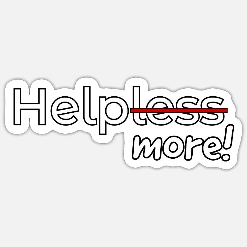 Helpless - Sticker size S (10 x 10 cm) - white matte