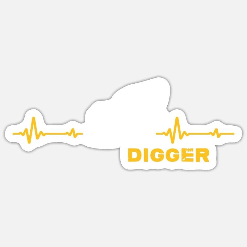 bagger baggerfahrer Baggerschaufel "Digger" Sticker Größe S (10 x 10 cm)