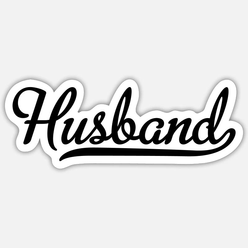 Husband - Sticker size S (10 x 10 cm) - white matte