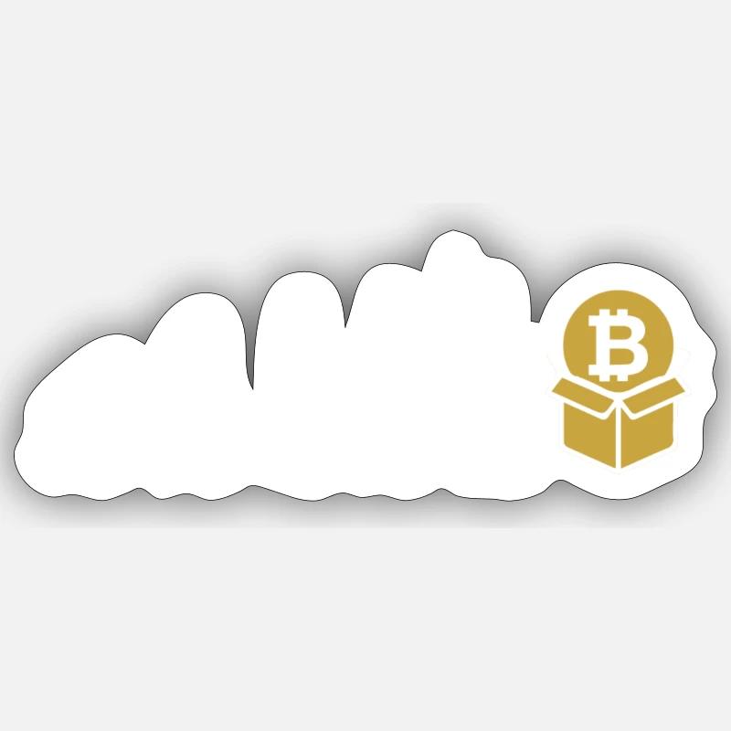 Mineur de bitcoin - Sticker taille S (10 x 10 cm) - blanc mat