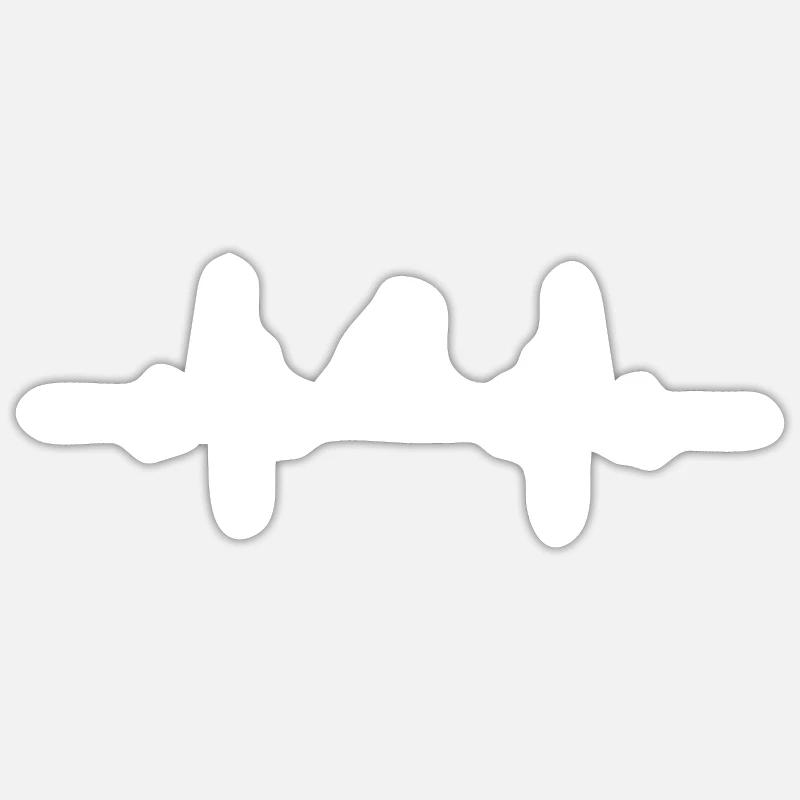 Bateau Heartbeat - Sticker taille S (10 x 10 cm) - blanc mat