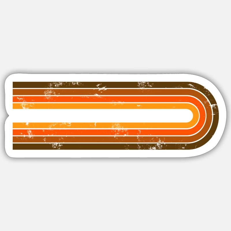 Rayures rétro - Sticker taille S (10 x 10 cm) - blanc mat