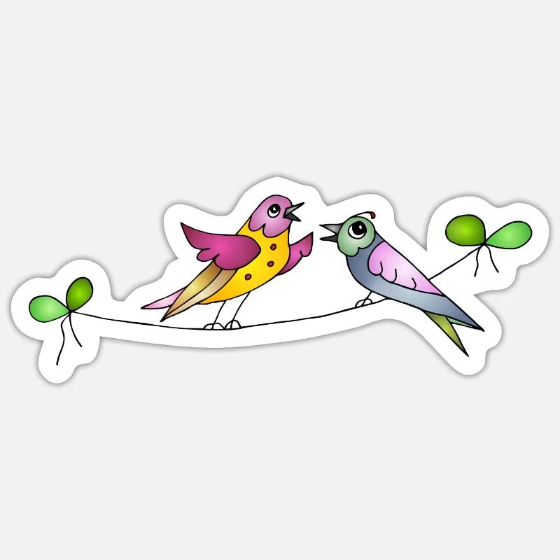 Bird conversations - Sticker size S (10 x 10 cm) - white matte