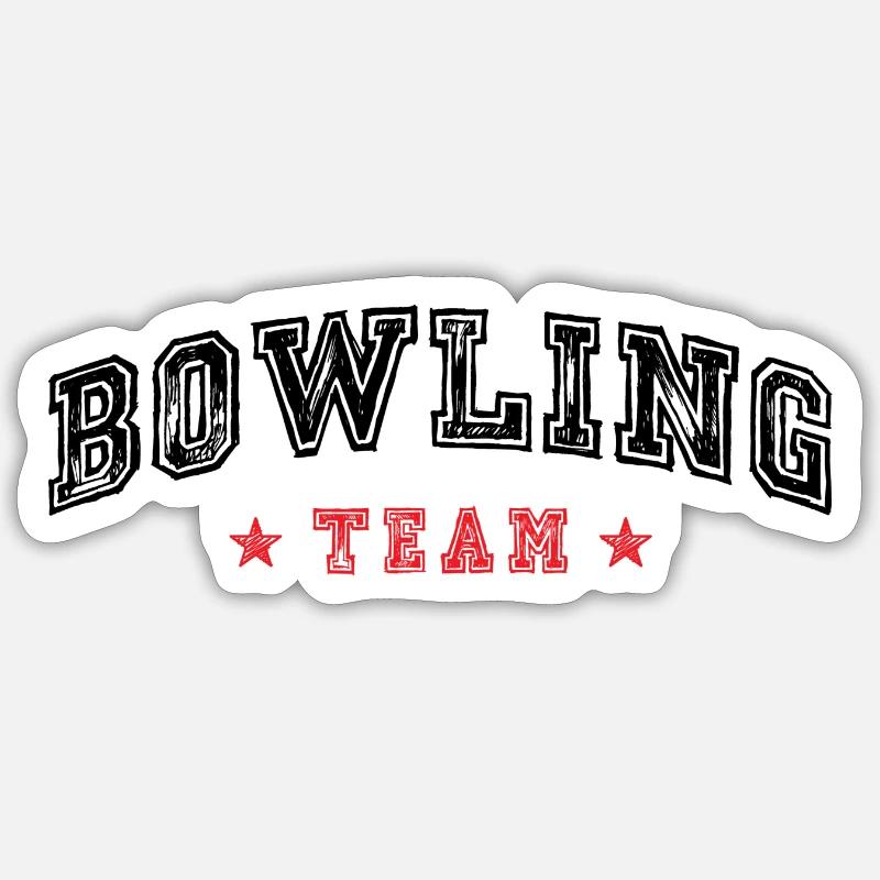 Bowling Team - Sticker Größe S (10 x 10 cm) - Mattweiß