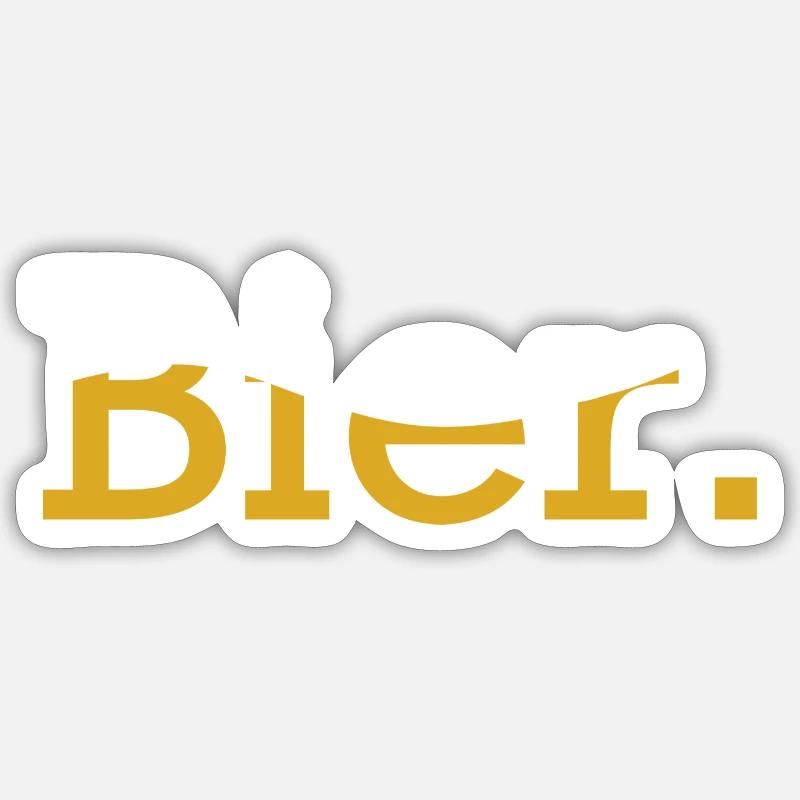 Bier. - Sticker Größe S (10 x 10 cm) - Mattweiß