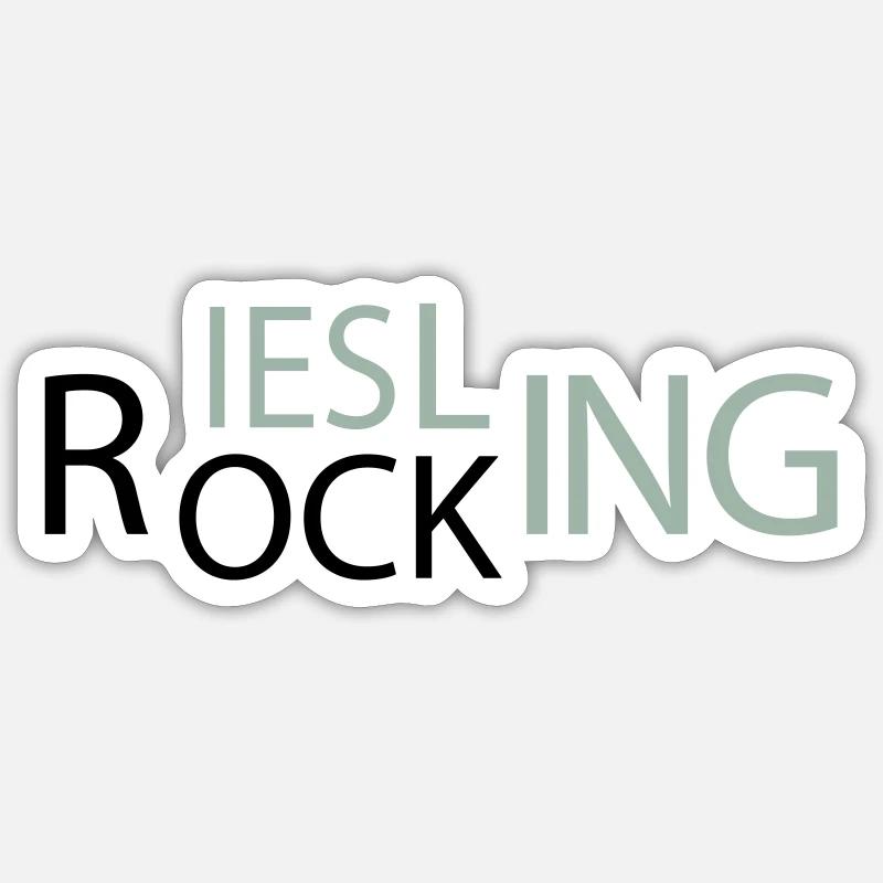 Rocking Riesling - Sticker Größe S (10 x 10 cm) - Mattweiß
