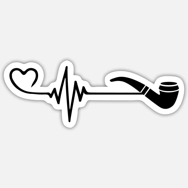 Pipe Pulse Heart Love Sticker taille S (10 x 10 cm)