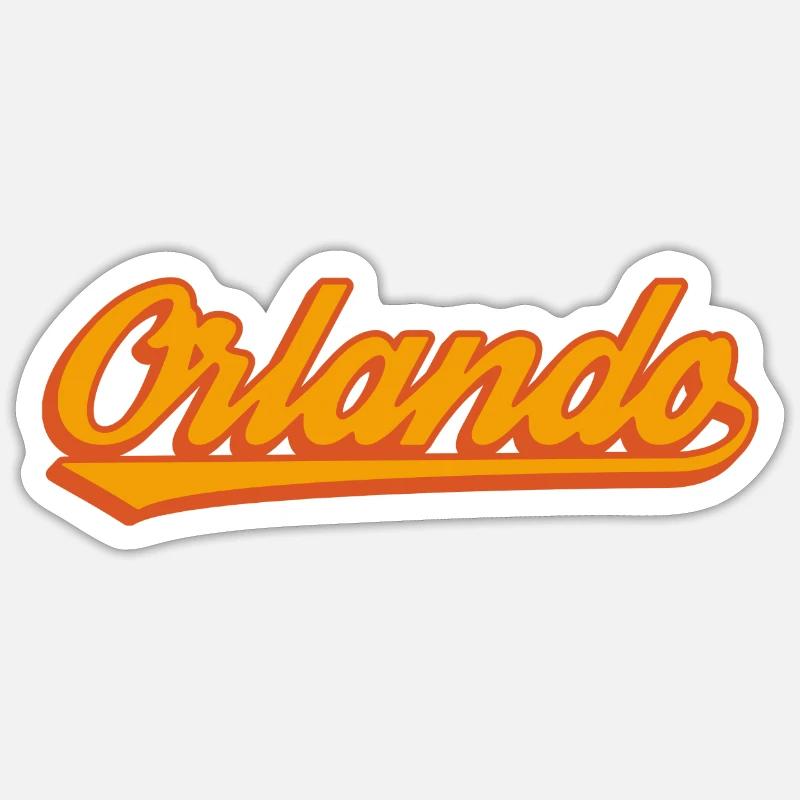 Orlando Retro Script - Sticker taille S (10 x 10 cm) - blanc mat