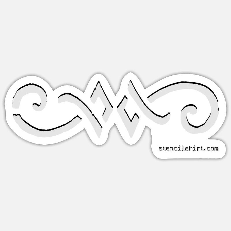 Stencil prydnad - klassiskt tryck Klistermärke