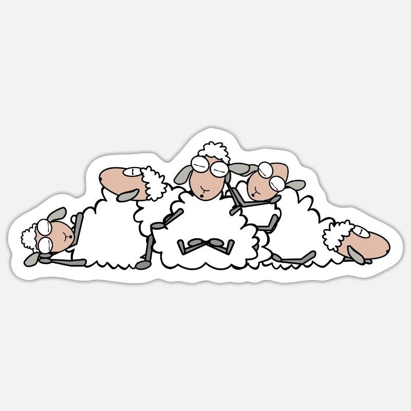 sleeping sheep Sticker size S (10 x 10 cm)